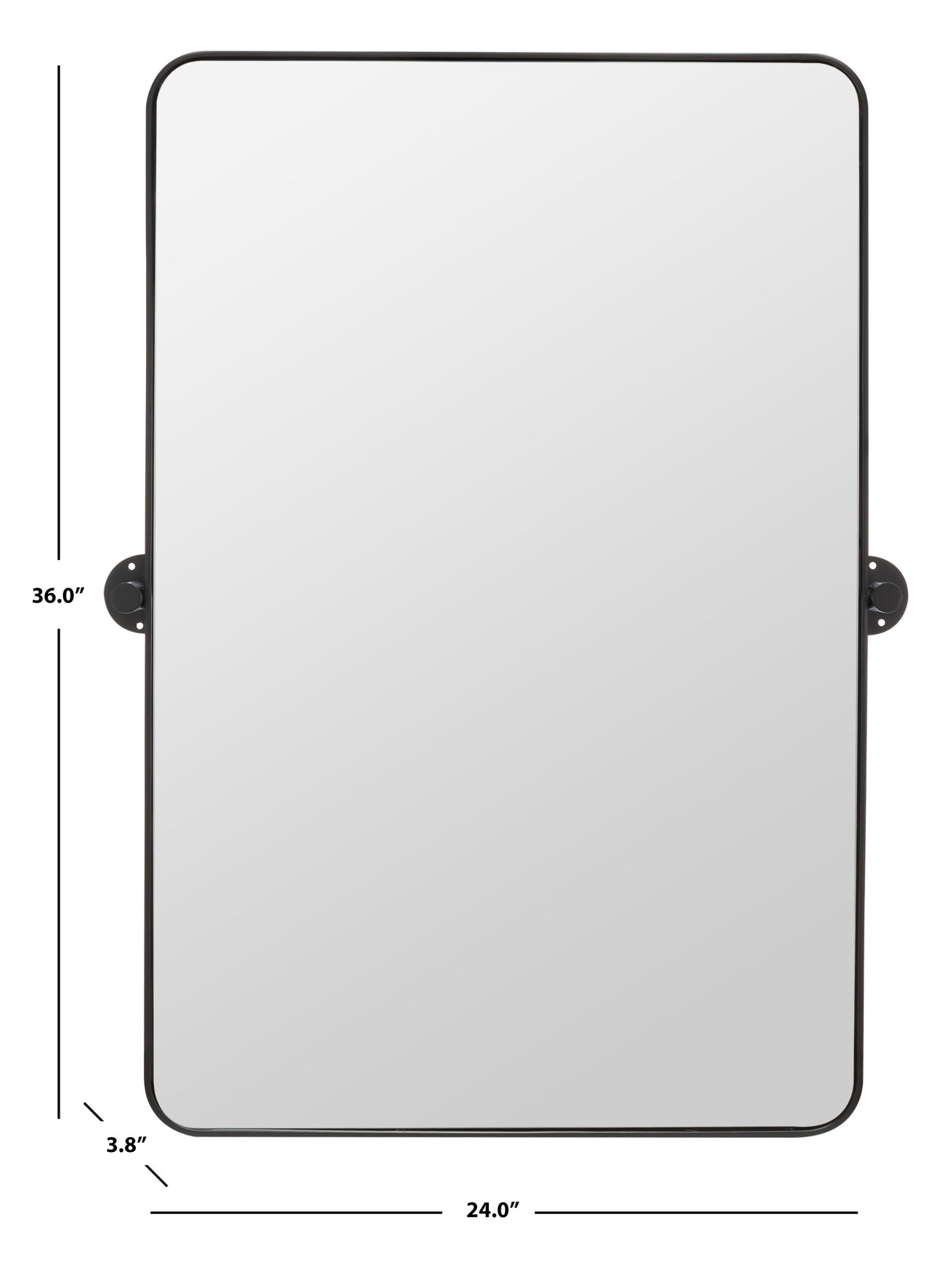 Delinah Iron Mirror in Black — 24″
