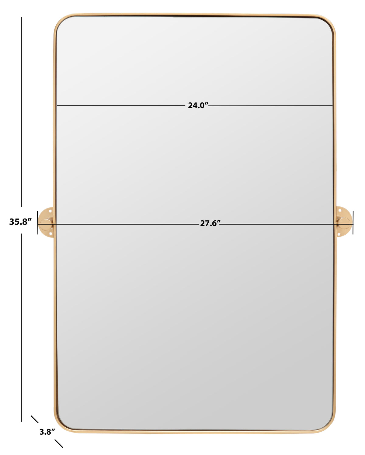 Delinah Iron Mirror in Brass — 24″