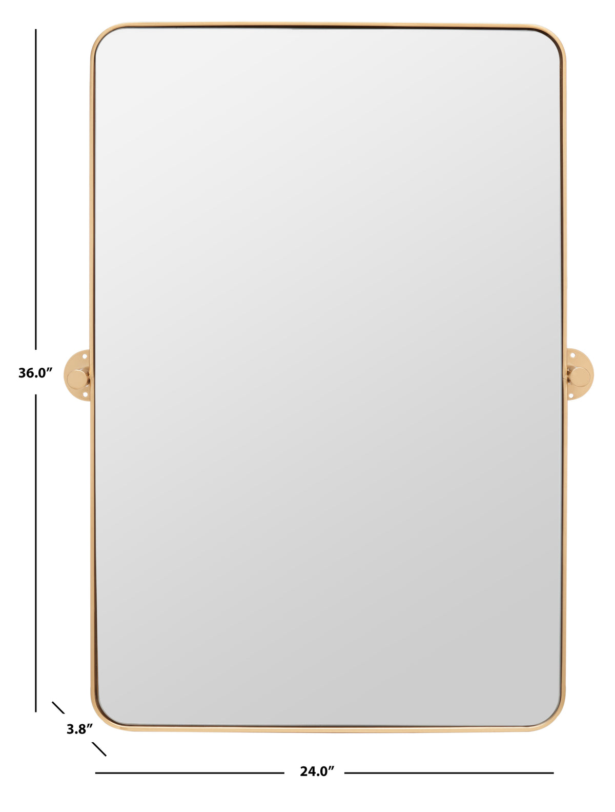 Delinah Iron Mirror in Brass — 24″