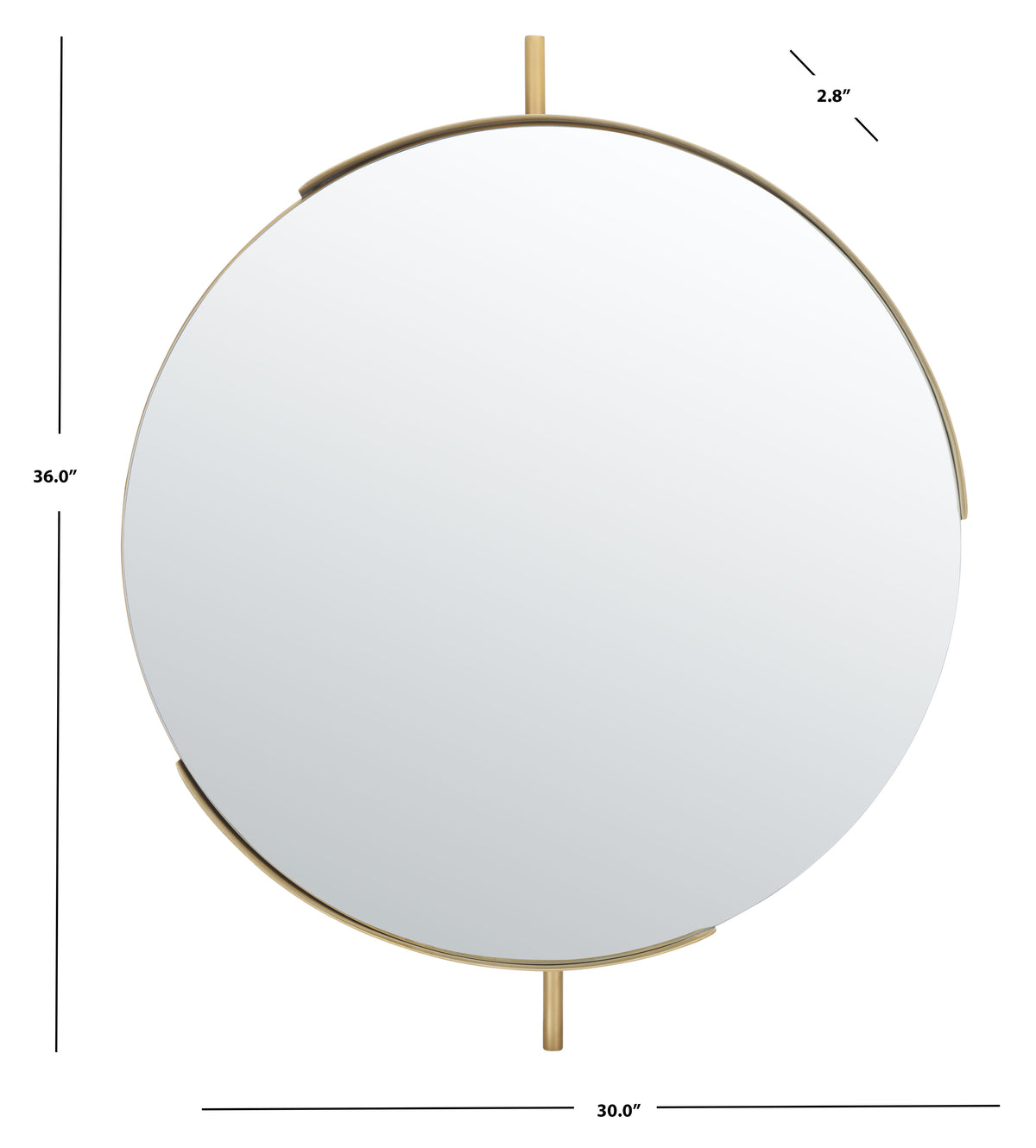 Orford Iron and Glass Mirror in Brass — 30″
