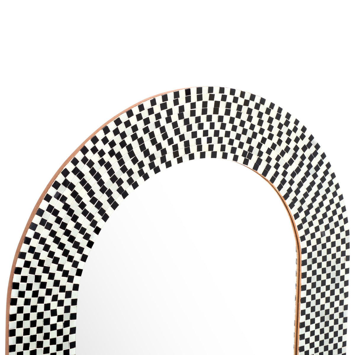 Martini Glass Mosaic and MDF Mirror in Black and White — 30″
