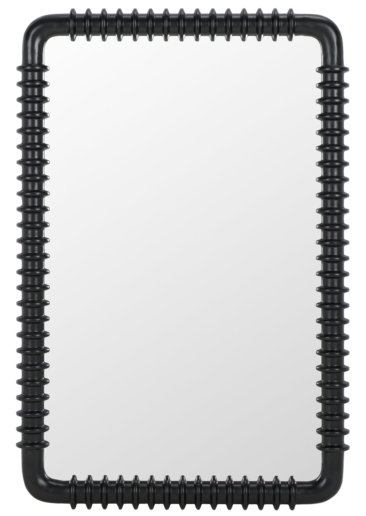 Aria Pine Wood Mirror in Black — 24″