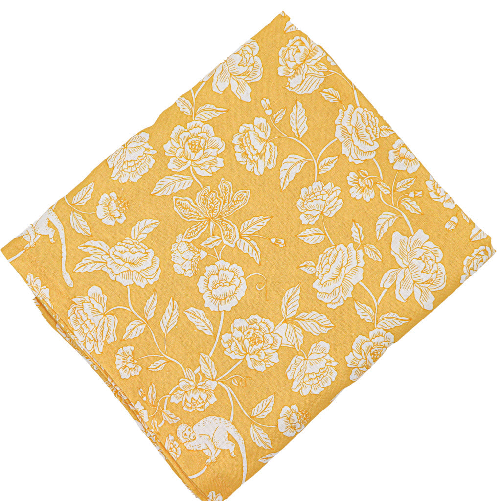 100% Premium Linen - Marigold Flora Parlour Tablecloth