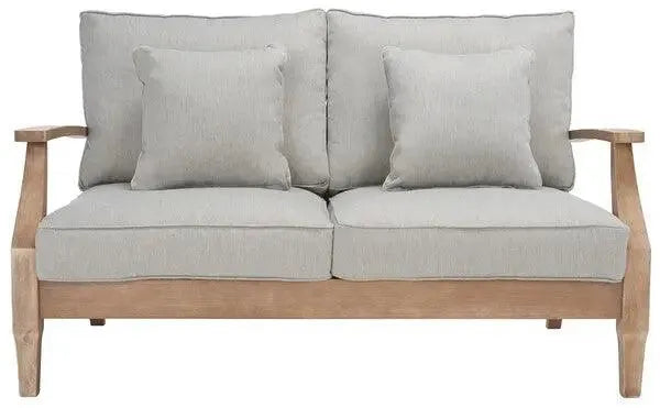 Martinique Natural-Grey Style Wood Patio Loveseat - The Mayfair Hall