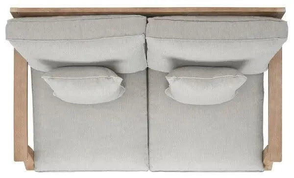 Martinique Natural-Grey Style Wood Patio Loveseat - The Mayfair Hall