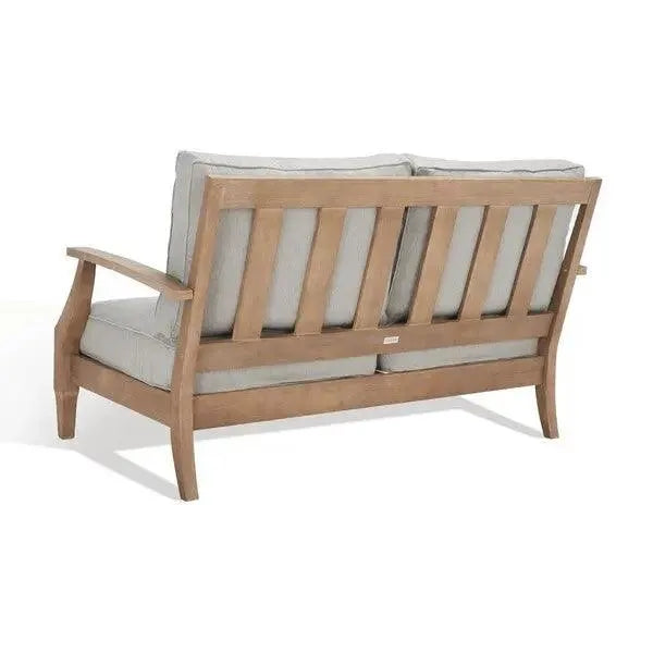 Martinique Natural-Grey Style Wood Patio Loveseat - The Mayfair Hall