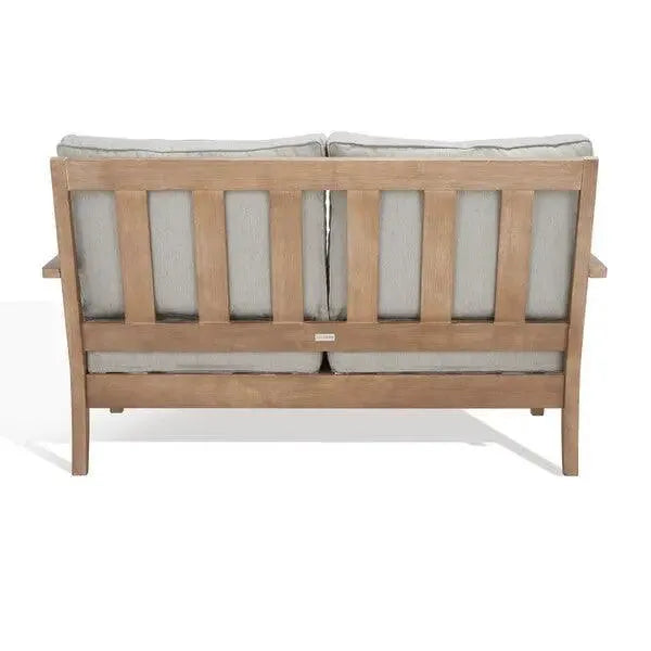 Martinique Natural-Grey Style Wood Patio Loveseat - The Mayfair Hall