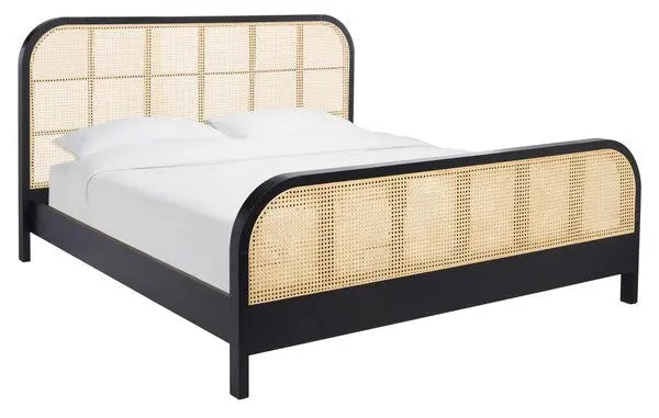 Mcallister Black-Natural Cane King Bed - The Mayfair Hall