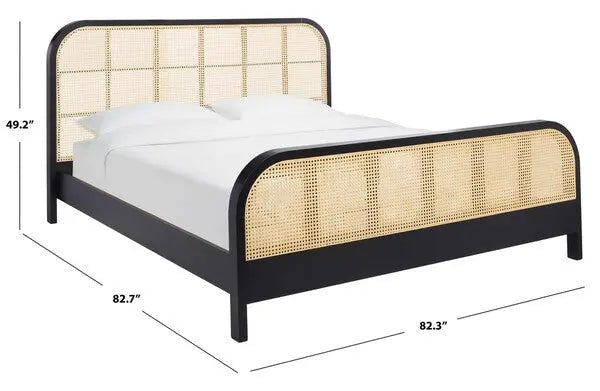Mcallister Black-Natural Cane King Bed - The Mayfair Hall