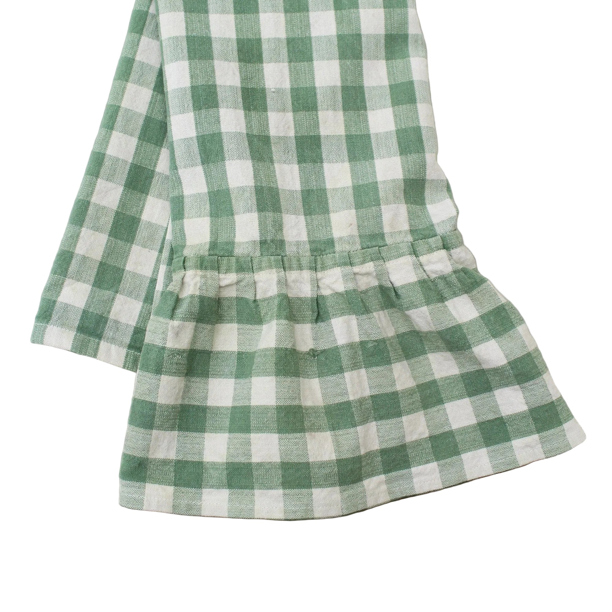 Moss Ruffled Gingham Dish Towel
