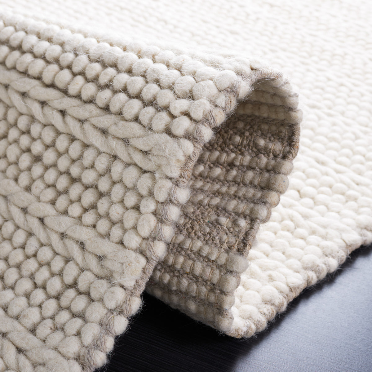 Natura Modern Flat Weave Area Rug in Ivory