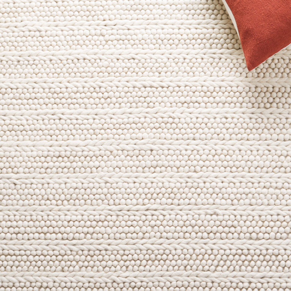 Natura Modern Flat Weave Area Rug in Ivory