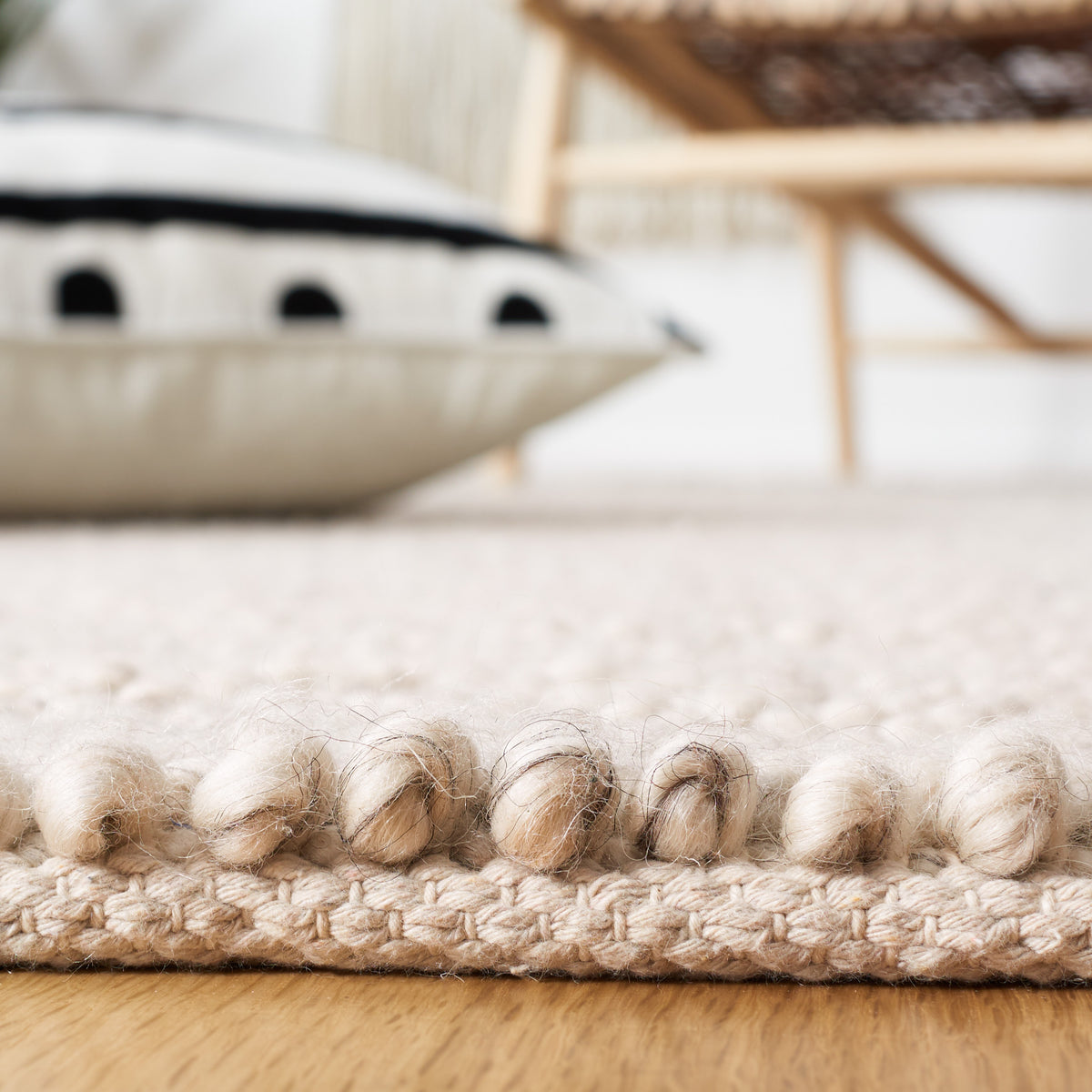 Natura Coastal Handwoven Area Rug in Gray and Ivory