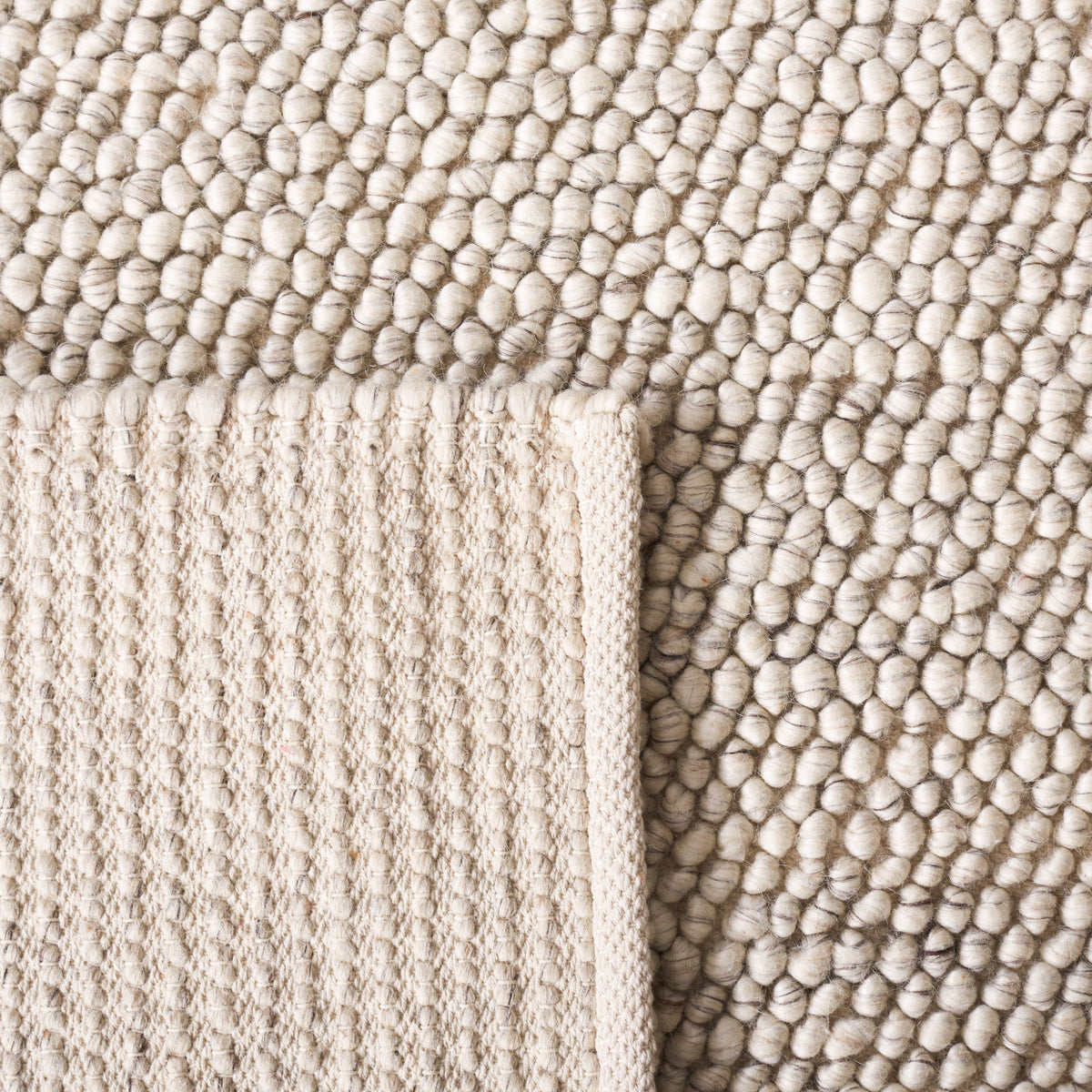 Natura Coastal Handwoven Area Rug in Gray and Ivory