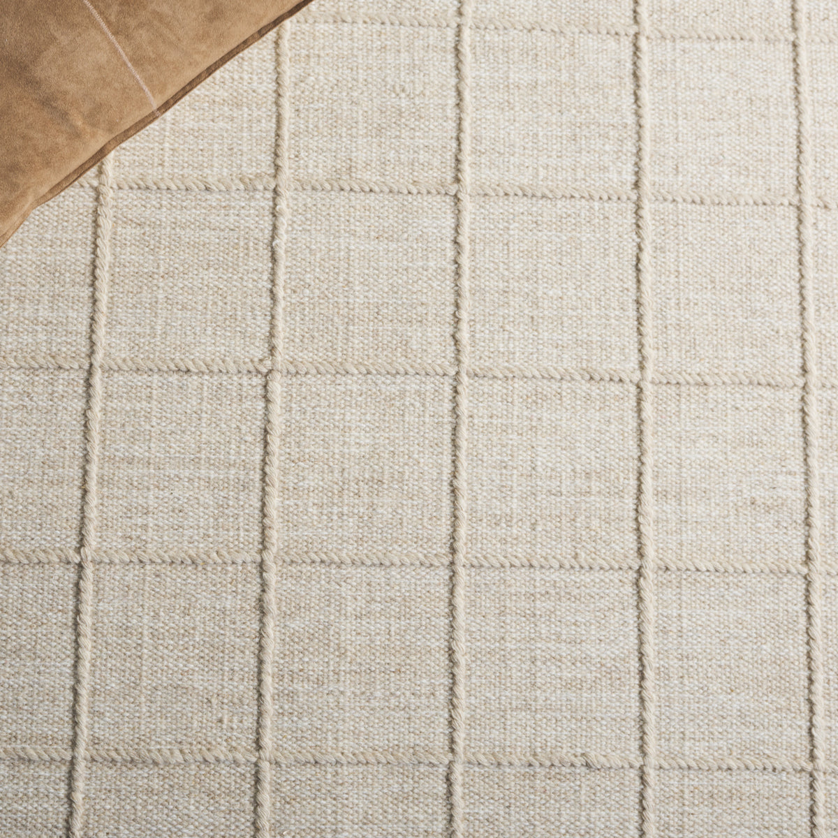 Natura Modern Handwoven Area Rug in Beige