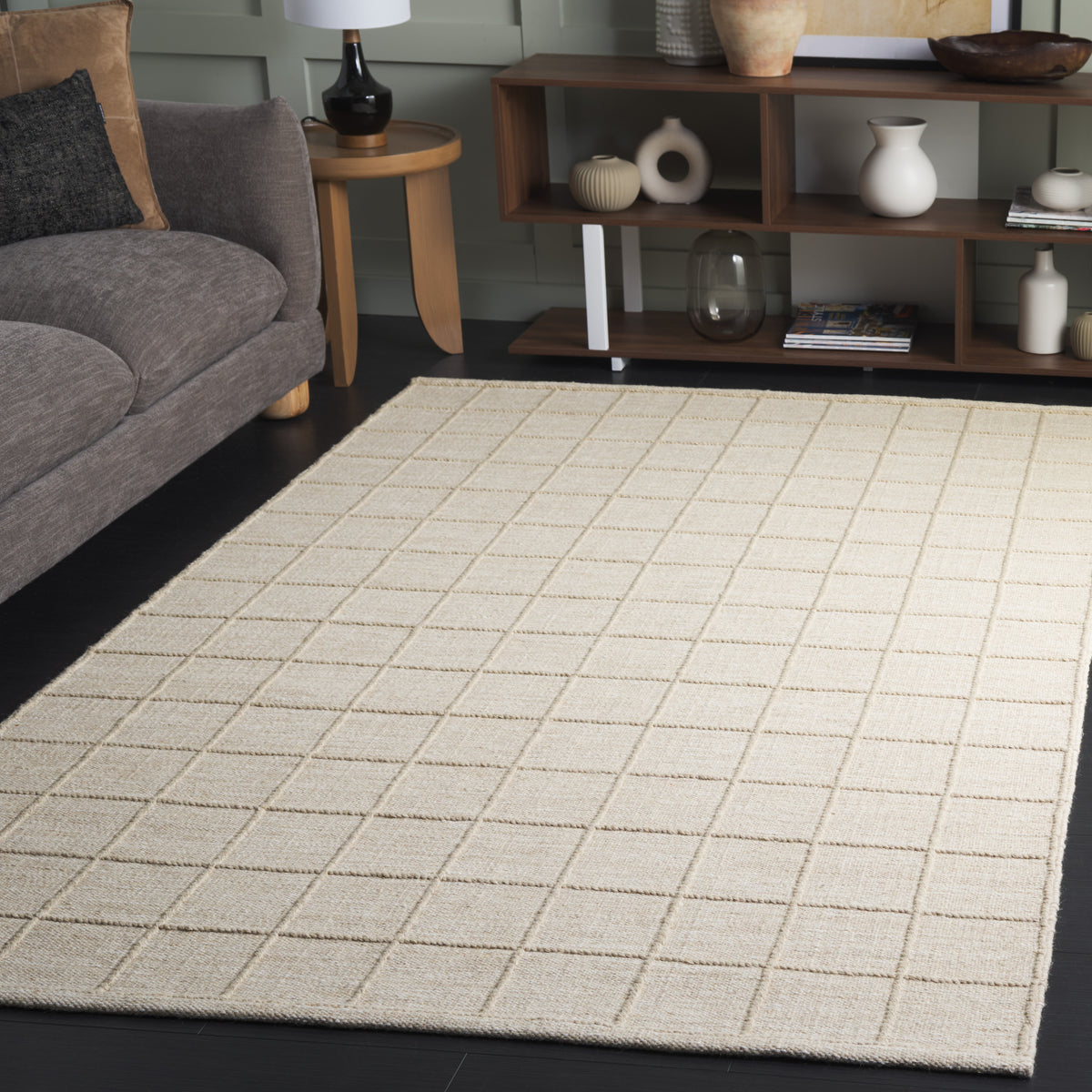 Natura Modern Handwoven Area Rug in Beige
