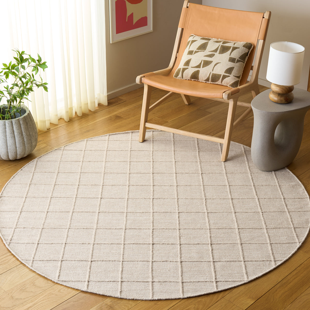 Natura Modern Handwoven Area Rug in Beige