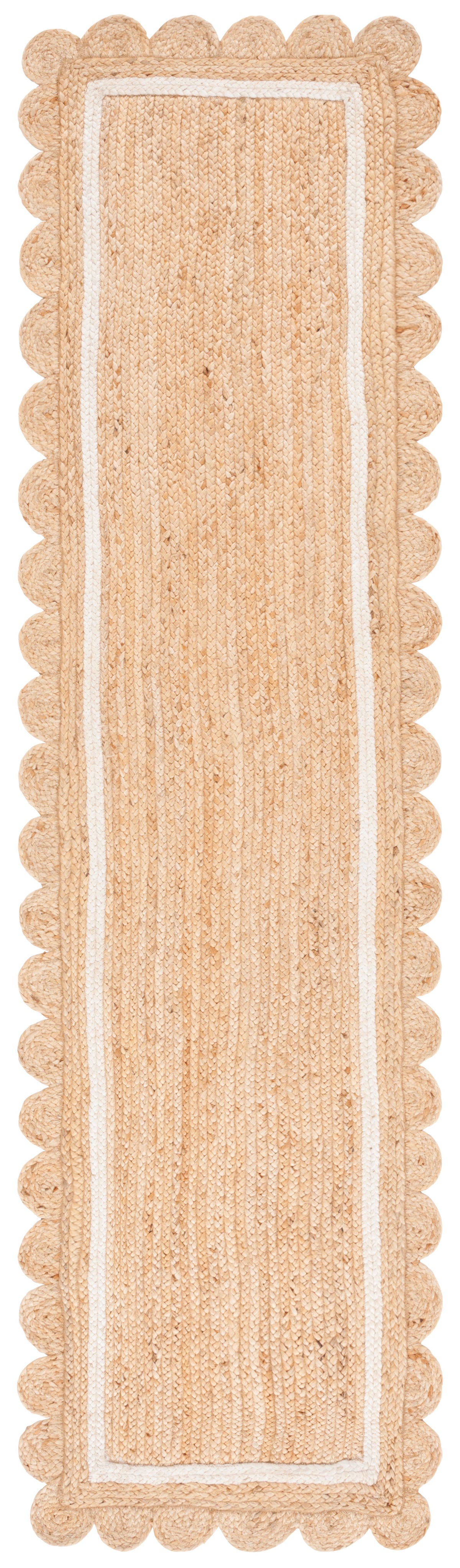 Natural Farmhouse Flat Weave Area Rug in Natural and Ivory