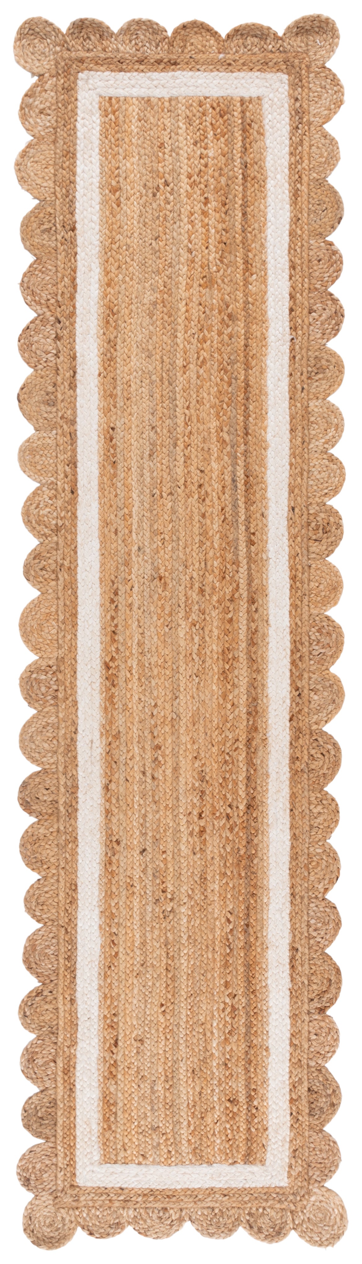 Natural Farmhouse Flat Weave Area Rug in Natural and Ivory