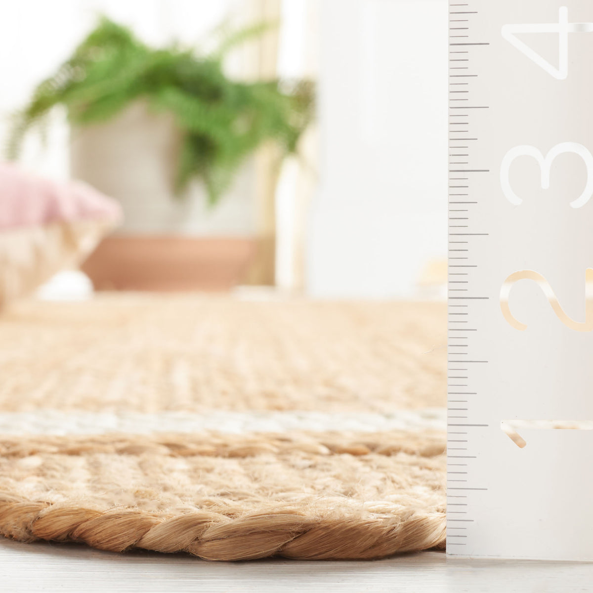 Natural Farmhouse Flat Weave Area Rug in Natural and Ivory
