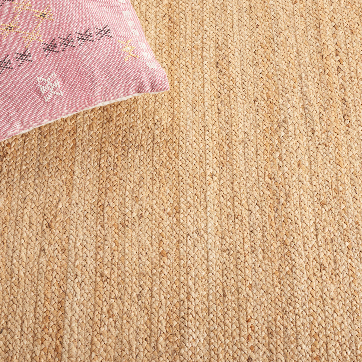 Natural Farmhouse Flat Weave Area Rug in Natural and Ivory