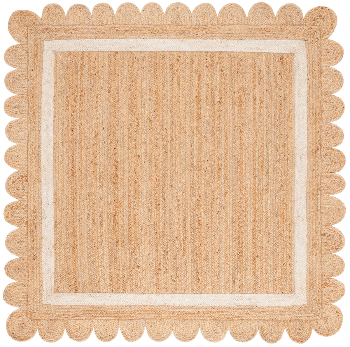 Natural Farmhouse Flat Weave Area Rug in Natural and Ivory