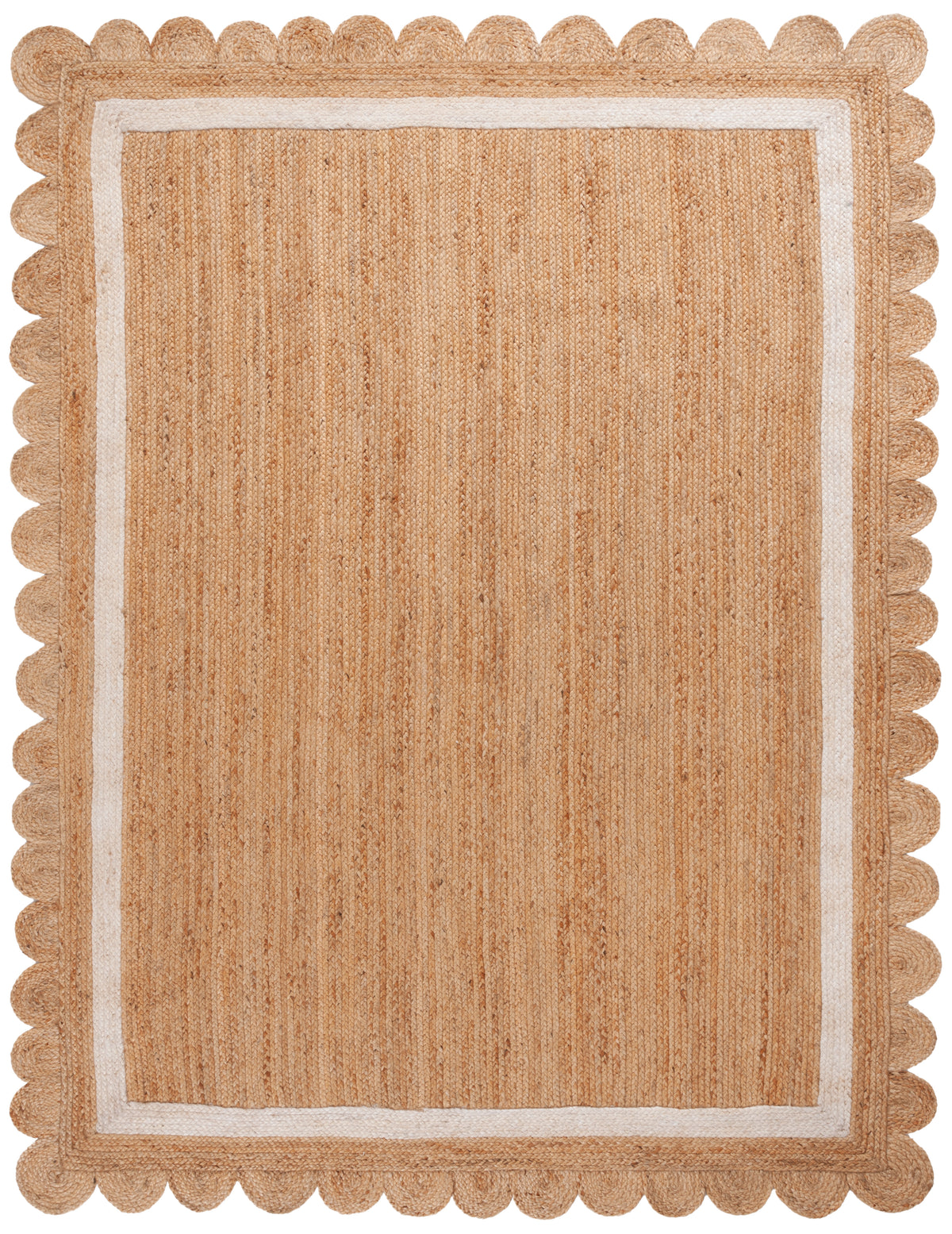 Natural Farmhouse Flat Weave Area Rug in Natural and Ivory