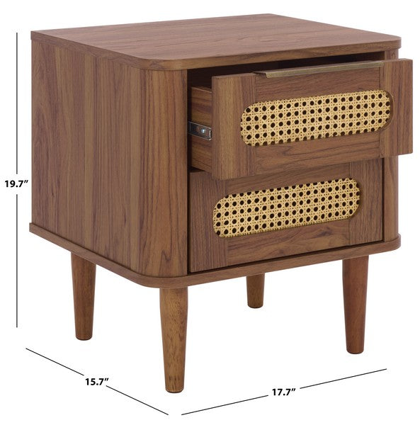 Brey 2 Drawer Nightstand in Walnut