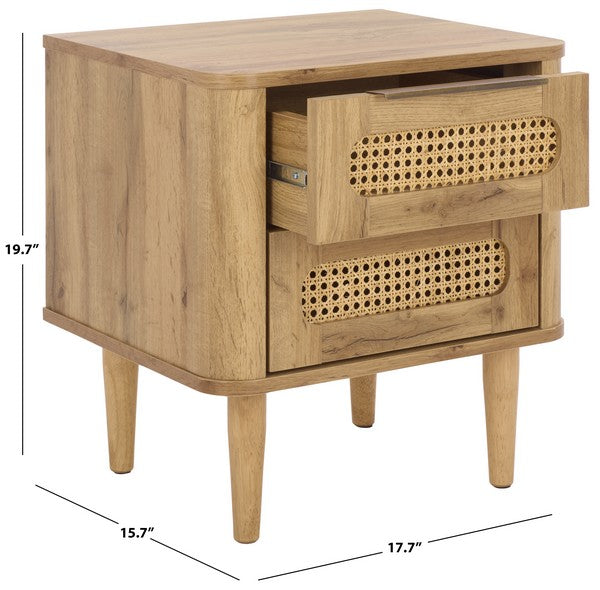 Brey 2 Drawer Nightstand in Oak