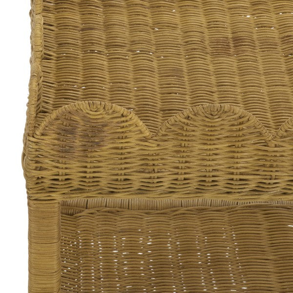 Erna Scallop Rattan Nightstand with 1 Shelf in Natural