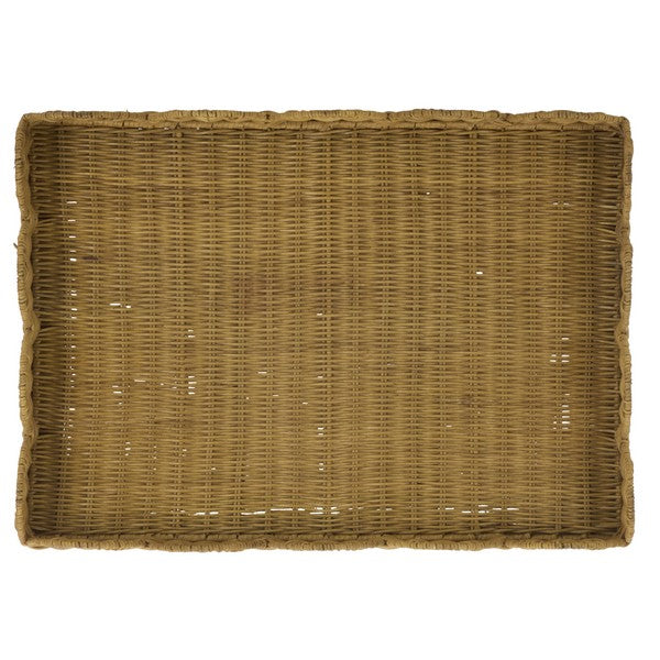 Erna Scallop Rattan Nightstand with 1 Shelf in Natural