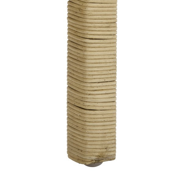Erna Scallop Rattan Nightstand with 1 Shelf in Natural White