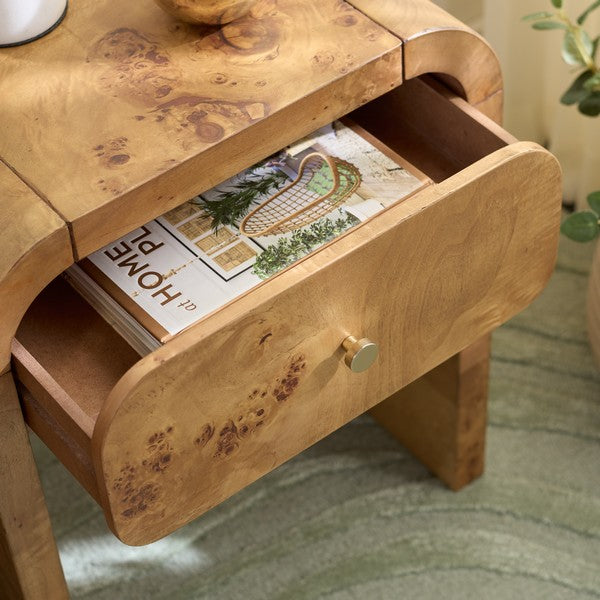Hinata Wood Nightstand in Natural