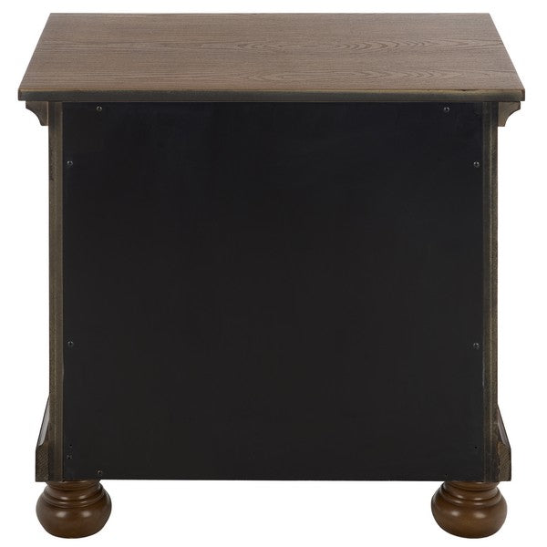 Arshia Wood Nightstand with 2 Drawer in Walnut