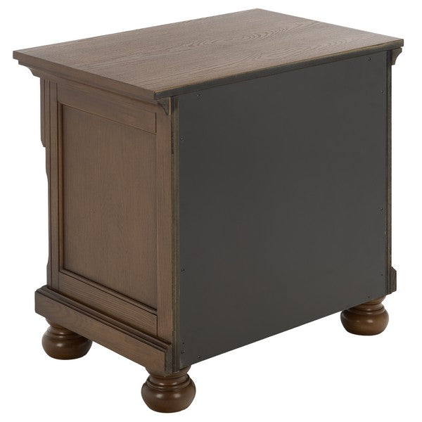 Arshia Wood Nightstand with 2 Drawer in Walnut