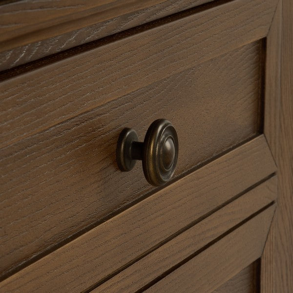 Arshia Wood Nightstand with 2 Drawer in Walnut