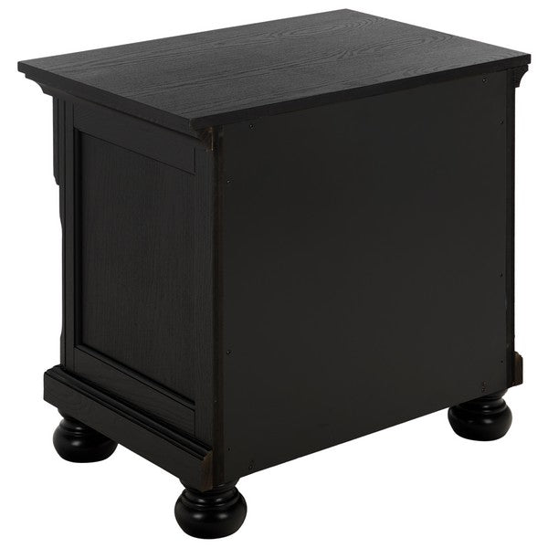 Arshia Wood Nightstand with 2 Drawer in Black