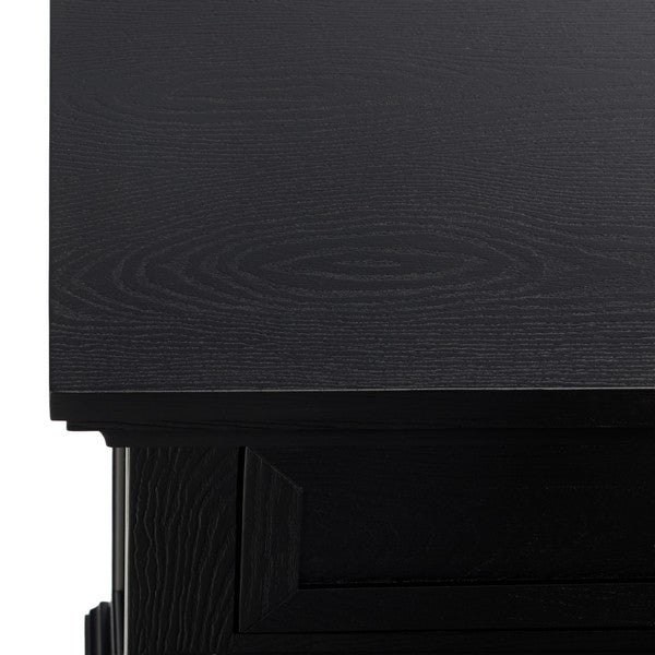 Arshia Wood Nightstand with 2 Drawer in Black