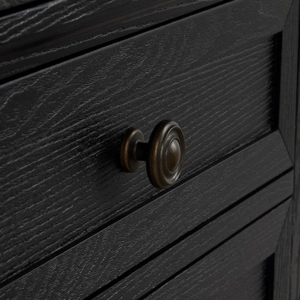 Arshia Wood Nightstand with 2 Drawer in Black
