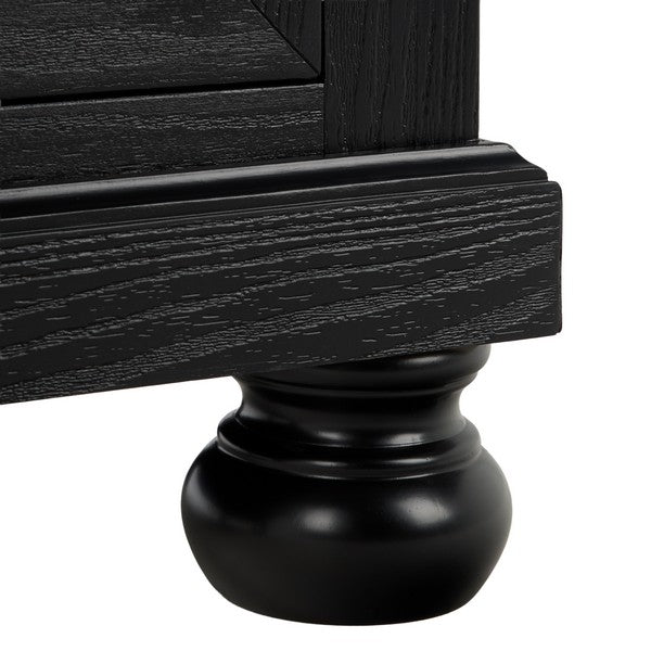 Arshia Wood Nightstand with 2 Drawer in Black