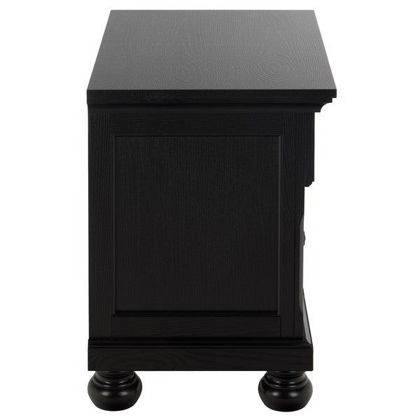 Arshia Wood Nightstand with 2 Drawer in Black