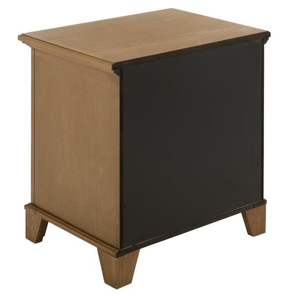 Dorcey Wood Nightstand with 2 Drawer in Sand