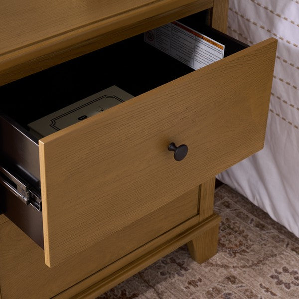 Dorcey Wood Nightstand with 2 Drawer in Sand
