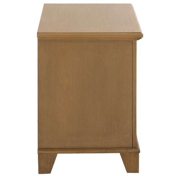 Dorcey Wood Nightstand with 2 Drawer in Sand