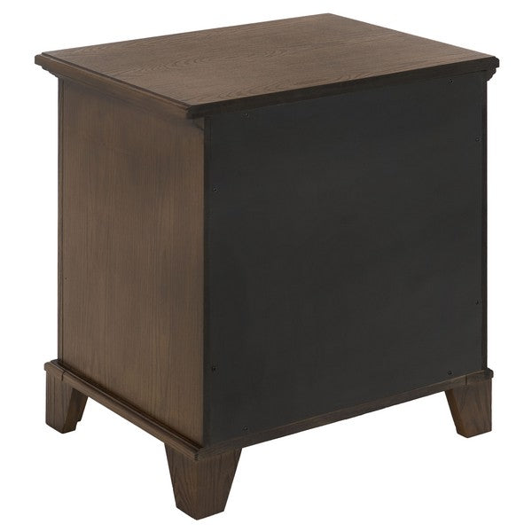 Dorcey Wood Nightstand with 2 Drawer in Walnut