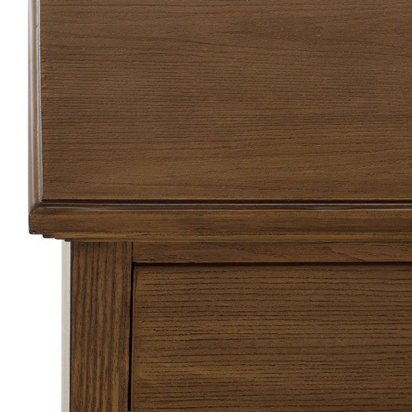 Dorcey Wood Nightstand with 2 Drawer in Walnut