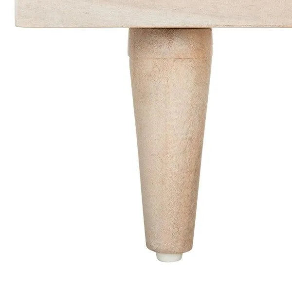 Safavieh Tahseen Acacia Wood Nightstand in White Wash with Drawer and Shelf