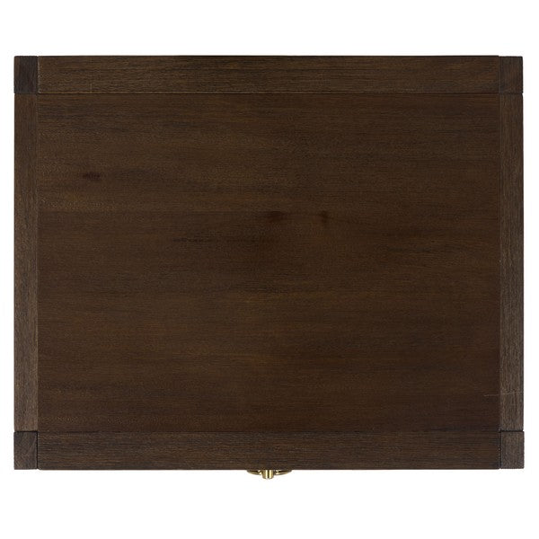 Sadie Wood Nightstand with 1 Drawer and 1 Shelf in Distressed Brown