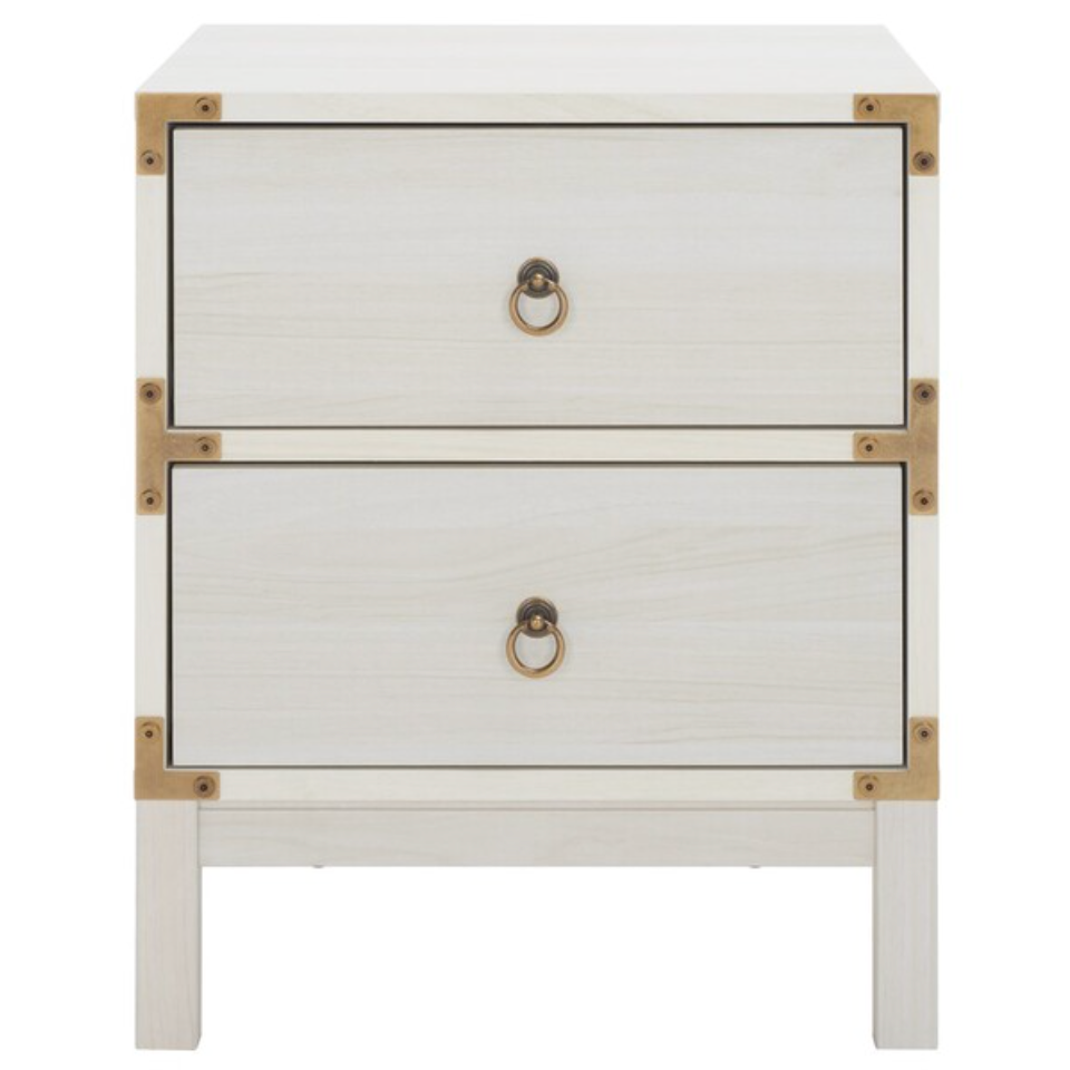 Galio 2 Drawer Nightstand in Bleached White