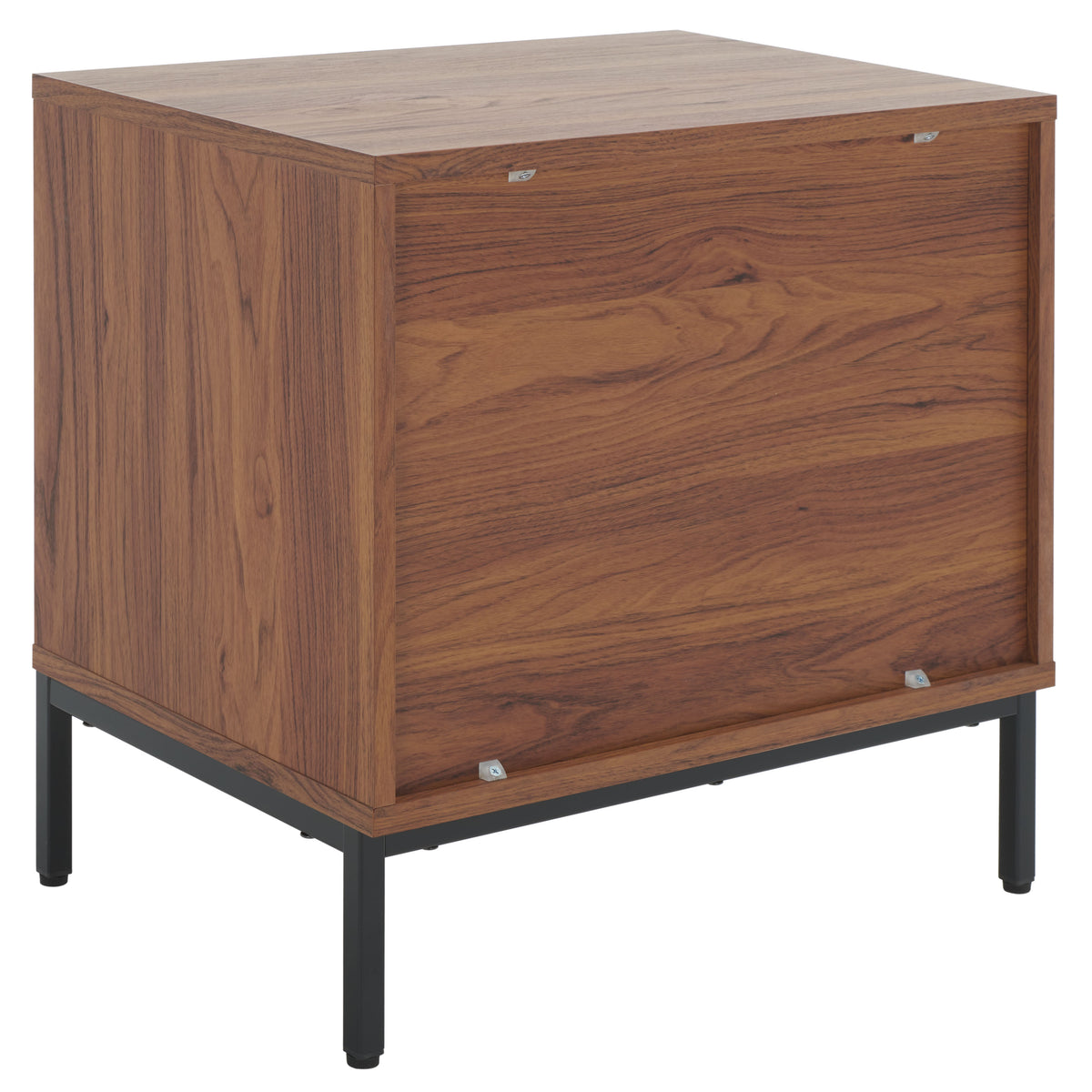 Lylia 2 Drawer Nightstand in Walnut and Black